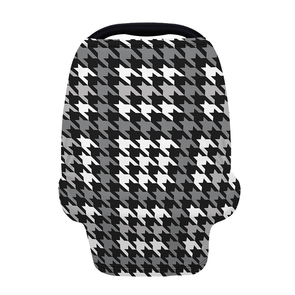 Grey Houndstooth Pattern Print Baby Seat Cover