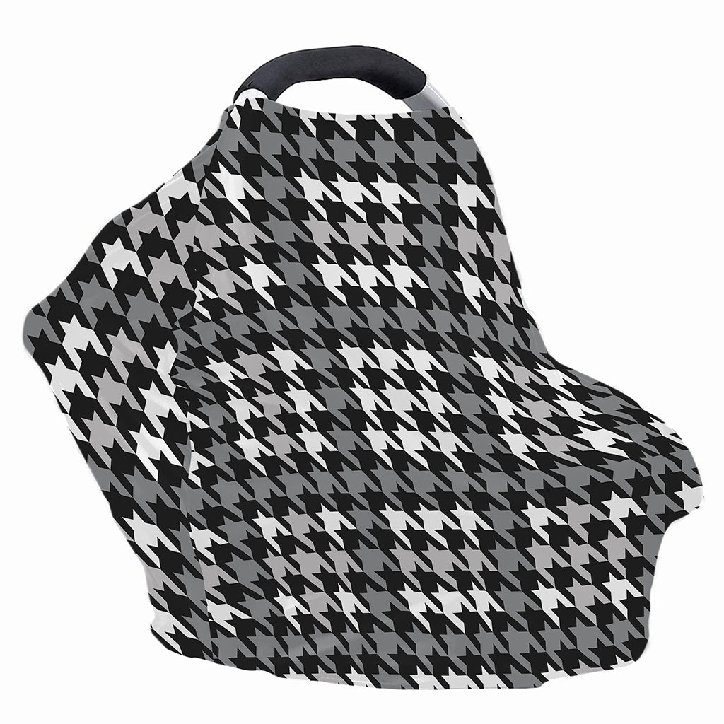 Grey Houndstooth Pattern Print Baby Seat Cover
