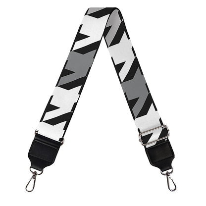 Grey Houndstooth Pattern Print Bag Strap