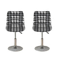 Grey Houndstooth Pattern Print Bar Stool Covers