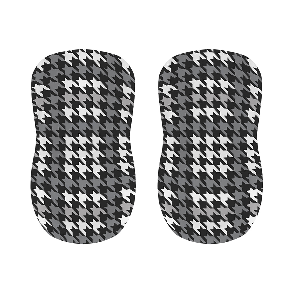 Grey Houndstooth Pattern Print Bar Stool Covers