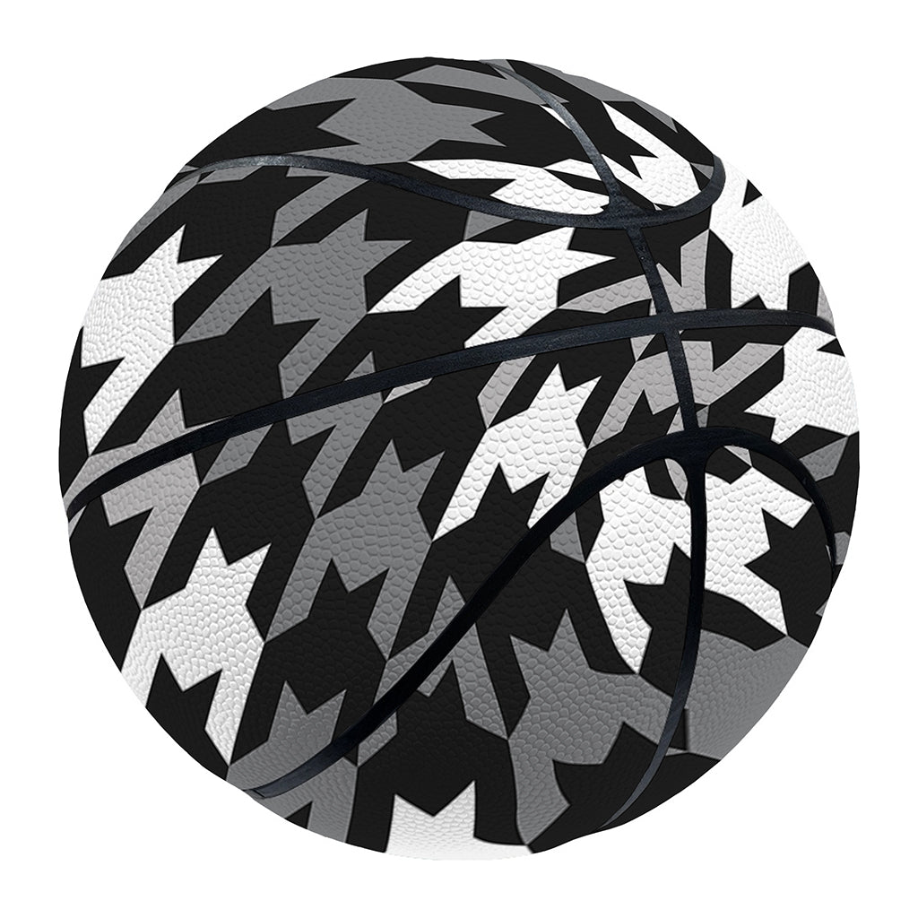 Grey Houndstooth Pattern Print Basketball