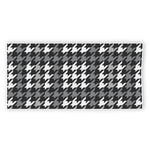 Grey Houndstooth Pattern Print Beach Towel
