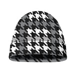Grey Houndstooth Pattern Print Beanie