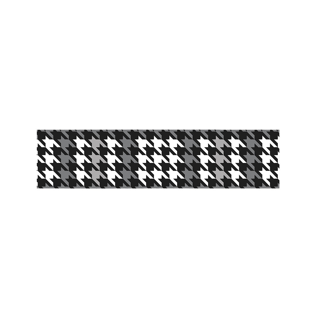 Grey Houndstooth Pattern Print Bed Runner