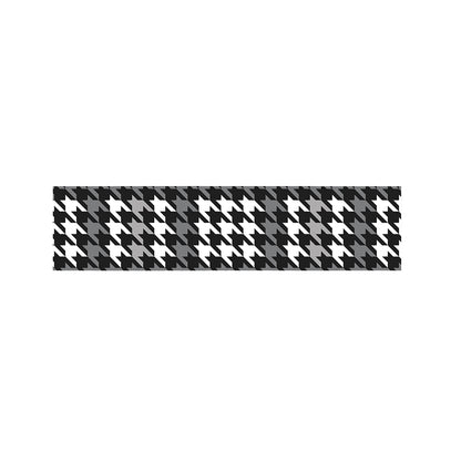 Grey Houndstooth Pattern Print Bed Runner