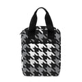 Grey Houndstooth Pattern Print Bible Tote Bag