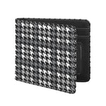 Grey Houndstooth Pattern Print Bifold Wallet