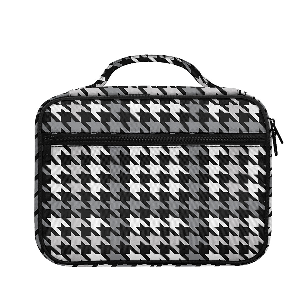 Grey Houndstooth Pattern Print Briefcase Bible Bag