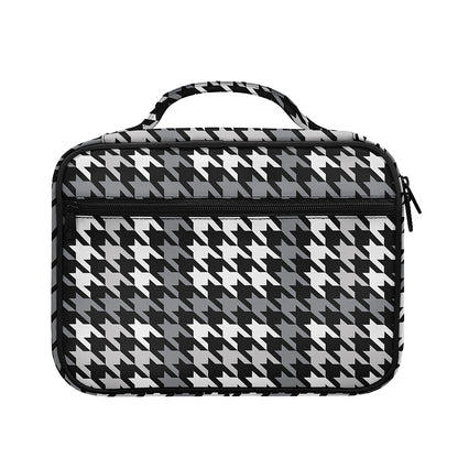 Grey Houndstooth Pattern Print Briefcase Bible Bag