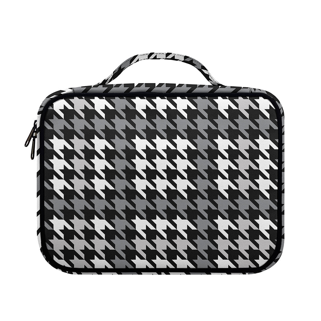 Grey Houndstooth Pattern Print Briefcase Bible Bag