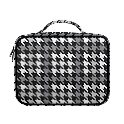 Grey Houndstooth Pattern Print Briefcase Bible Bag