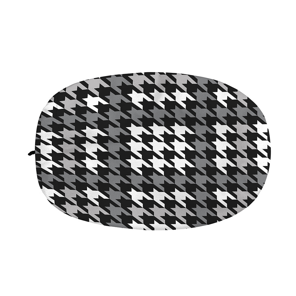 Grey Houndstooth Pattern Print Car Side Mirror Covers