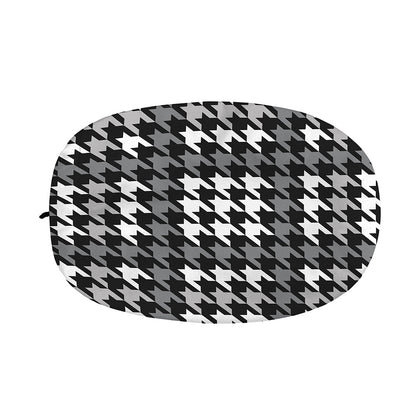 Grey Houndstooth Pattern Print Car Side Mirror Covers
