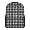Grey Houndstooth Pattern Print Casual Backpack