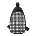 Grey Houndstooth Pattern Print Sling Bag