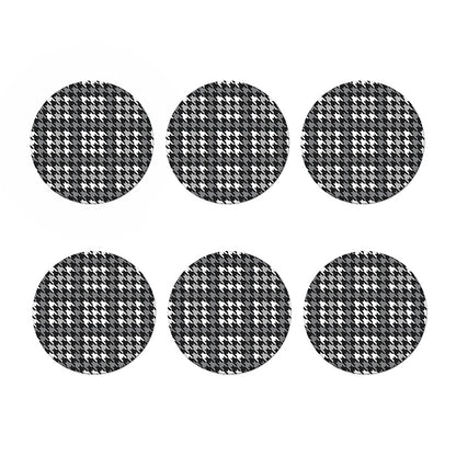 Grey Houndstooth Pattern Print Coaster Set