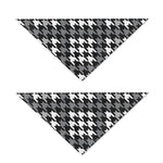 Grey Houndstooth Pattern Print Dog Bandana