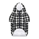 Grey Houndstooth Pattern Print Dog Zip Up Hoodie