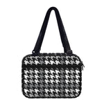 Grey Houndstooth Pattern Print Double Strap Bible Bag