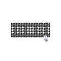 Grey Houndstooth Pattern Print Extended Mouse Pad