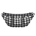 Grey Houndstooth Pattern Print Fanny Pack