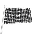Grey Houndstooth Pattern Print Flag