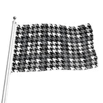 Grey Houndstooth Pattern Print Flag