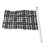 Grey Houndstooth Pattern Print Flag