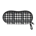 Grey Houndstooth Pattern Print Glasses Case