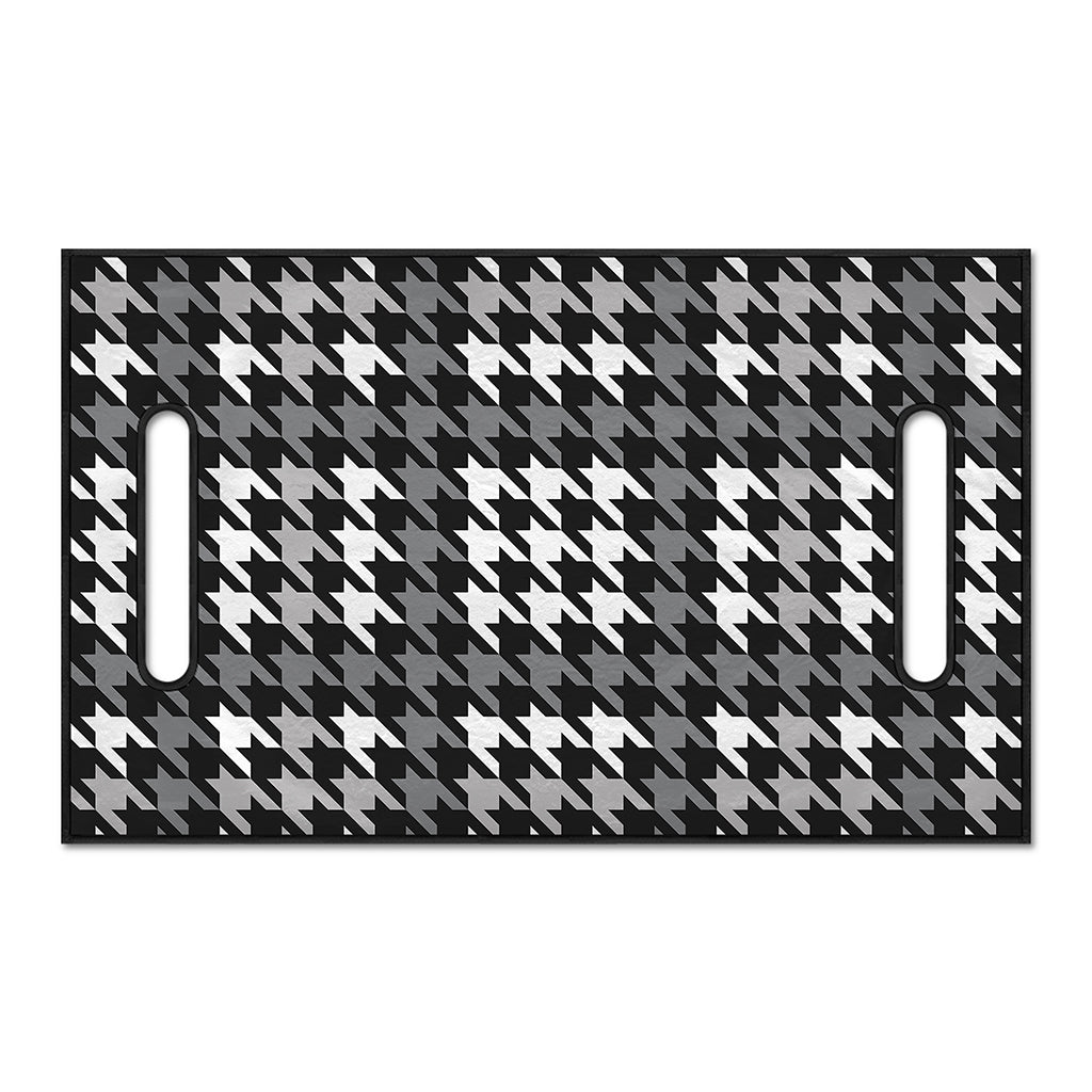 Grey Houndstooth Pattern Print Golf Cart Seat Cover