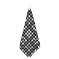 Grey Houndstooth Pattern Print Hand Towel