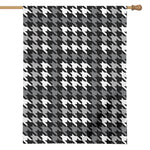 Grey Houndstooth Pattern Print House Flag