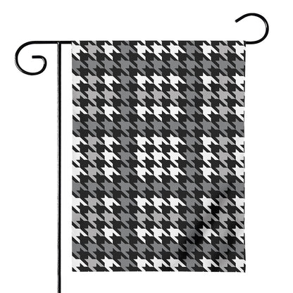 Grey Houndstooth Pattern Print House Flag