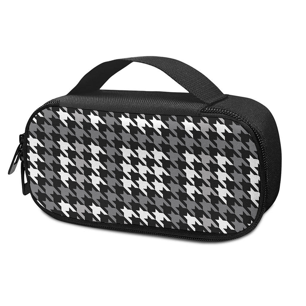 Grey Houndstooth Pattern Print Insulin Cooler Travel Case
