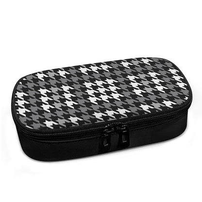 Grey Houndstooth Pattern Print Insulin Cooler Travel Case