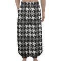Grey Houndstooth Pattern Print Lantern Pants