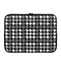 Grey Houndstooth Pattern Print Laptop Sleeve