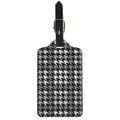 Grey Houndstooth Pattern Print Luggage Tag