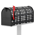 Grey Houndstooth Pattern Print Mailbox Cover