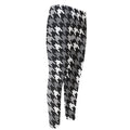 Grey Houndstooth Pattern Print Men's Compression Pants