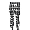 Grey Houndstooth Pattern Print Men's Leggings