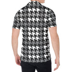 Grey Houndstooth Pattern Print Men's Shirt