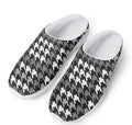 Grey Houndstooth Pattern Print Mesh Casual Shoes