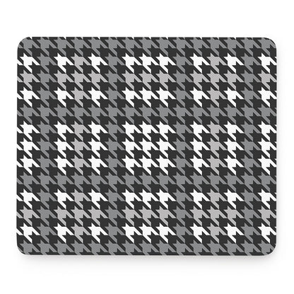 Grey Houndstooth Pattern Print Mouse Pad