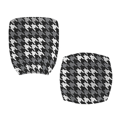 Grey Houndstooth Pattern Print Office Chair Cover