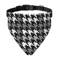 Grey Houndstooth Pattern Print Over The Collar Dog Bandana