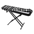 Grey Houndstooth Pattern Print Piano Keyboard Cover