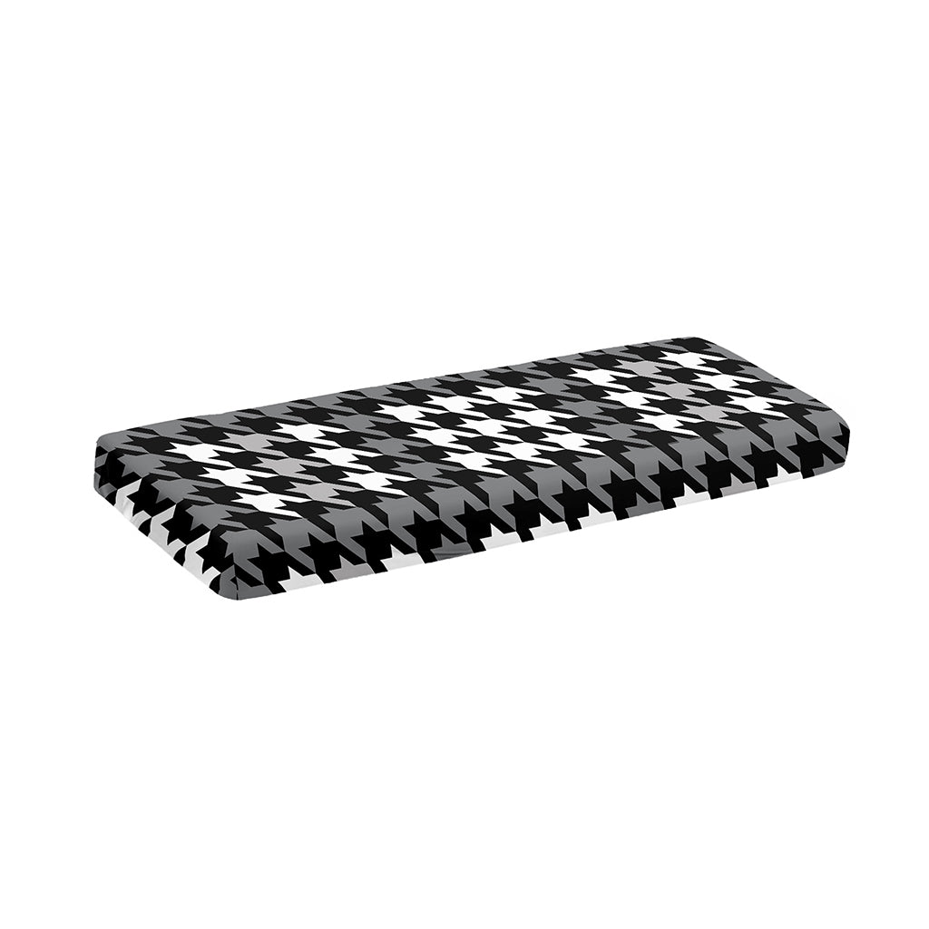 Grey Houndstooth Pattern Print Piano Keyboard Cover