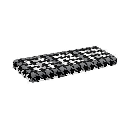 Grey Houndstooth Pattern Print Piano Keyboard Cover